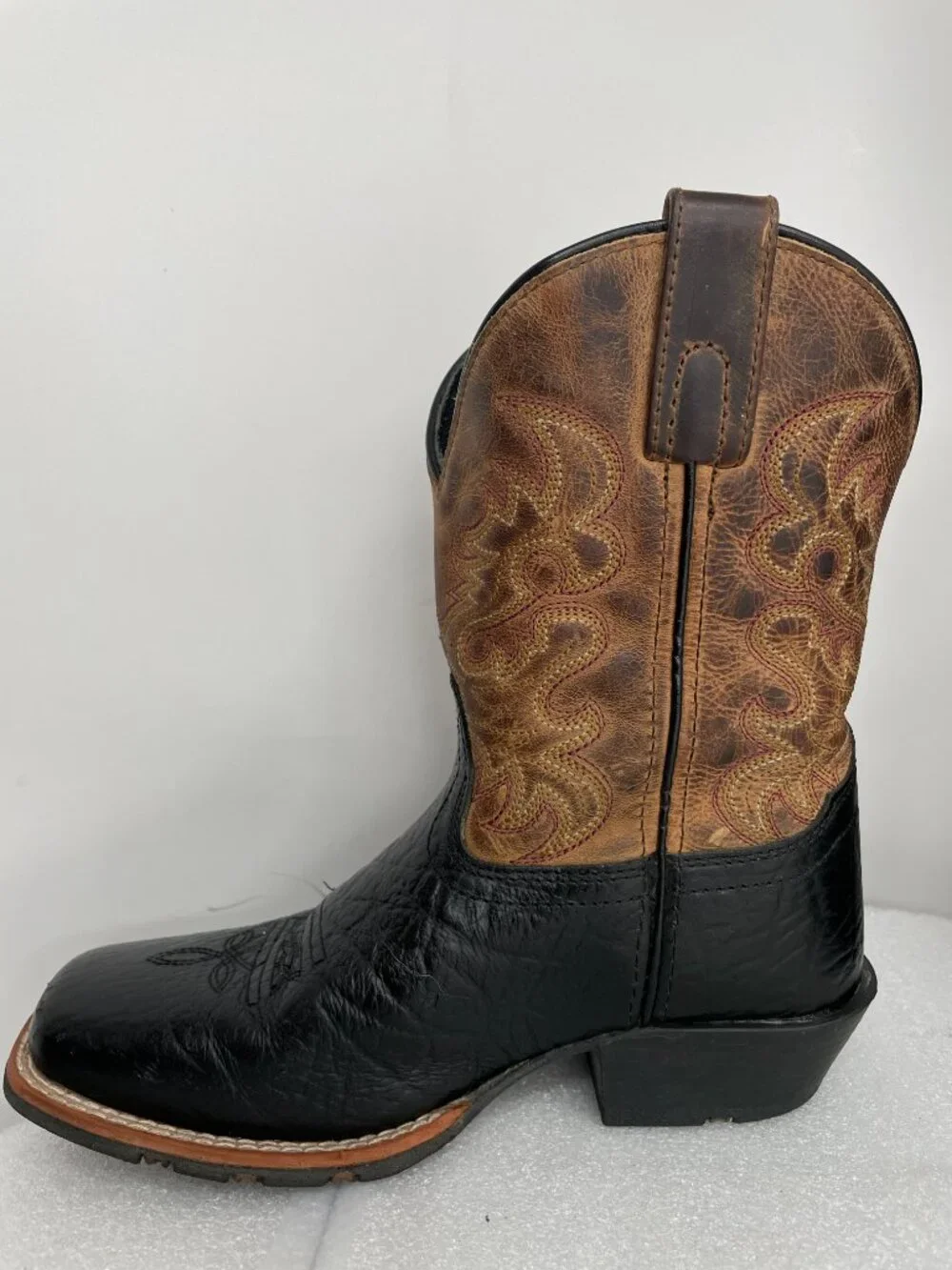 Dan Post Little River Brown Cowboy Boots Western Square Toe Kids Boys Size 1.5